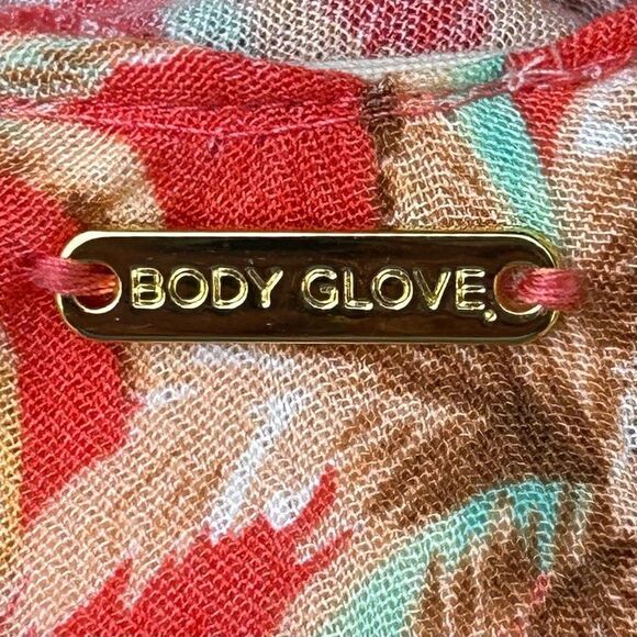 Body Glove Coral Print Cover Up One Size Orange Coral Palm Tree Print - Picture 13 of 16